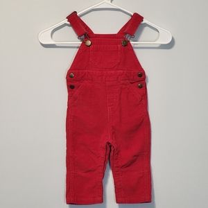 Hanna Andersson Red Corduroy Overalls 12-18M